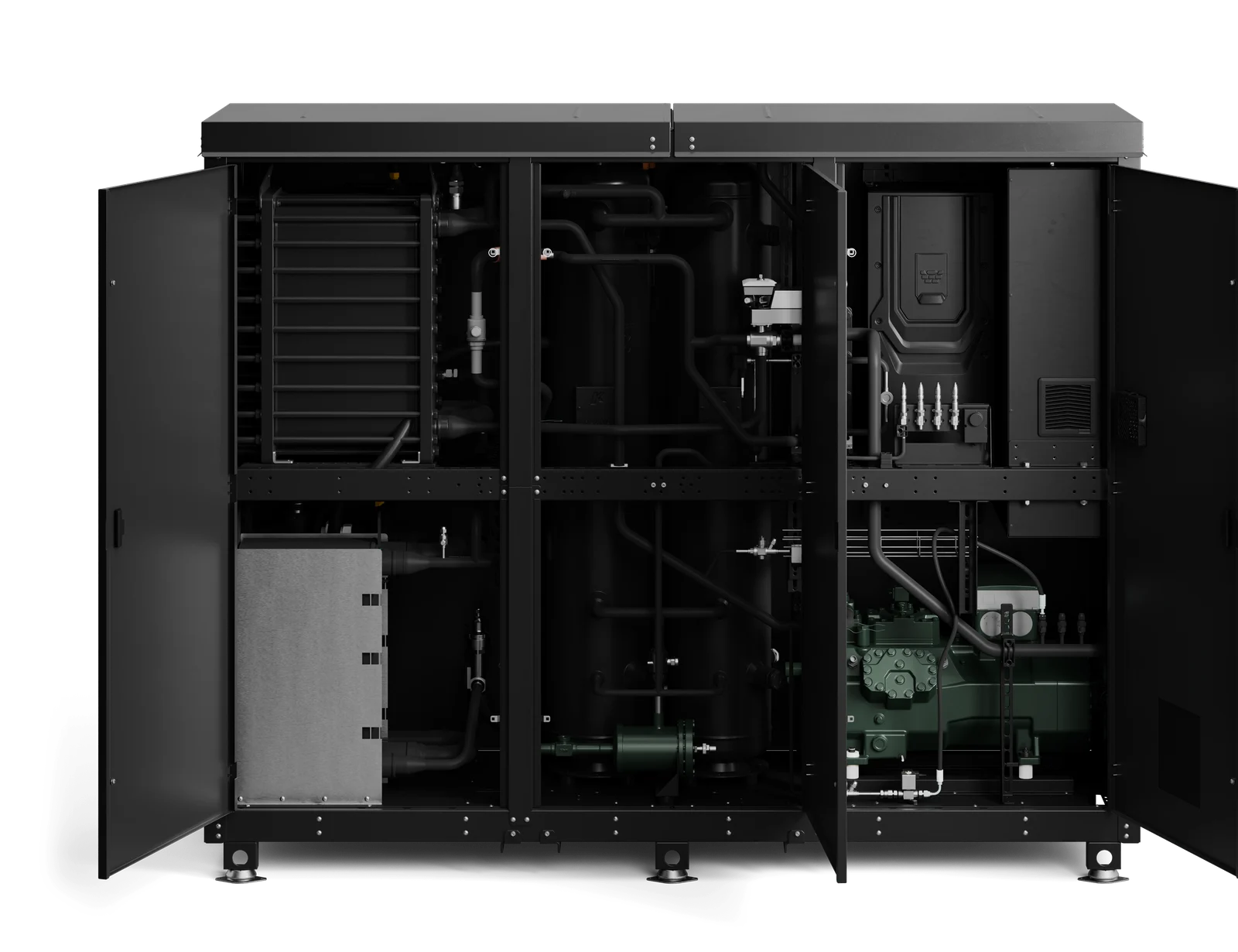 Tequs Aqua 4 heat pump cabinet with doors open