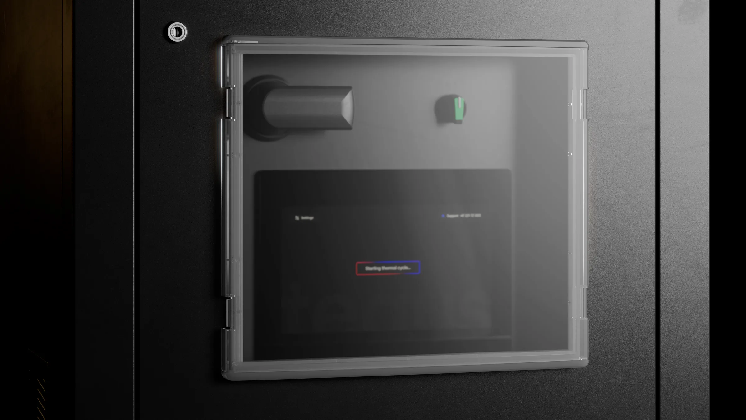 Control panel on the door of a Tequs Aqua unit